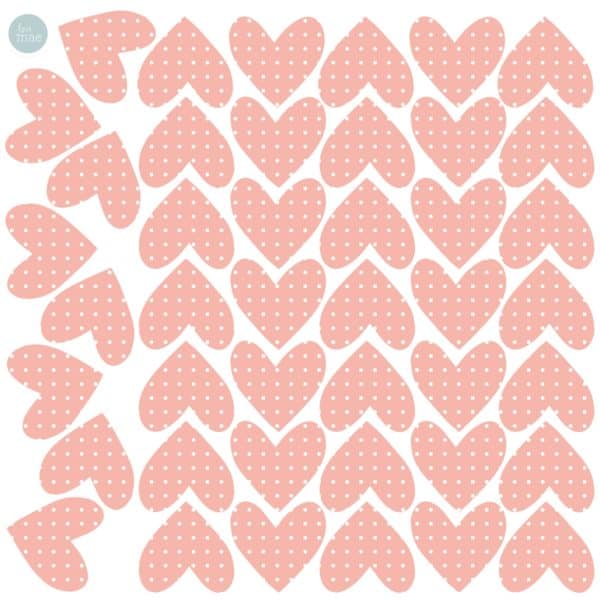 Sticker mural coeurs roses lovemae