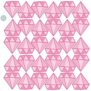 Sticker mural diamants rose