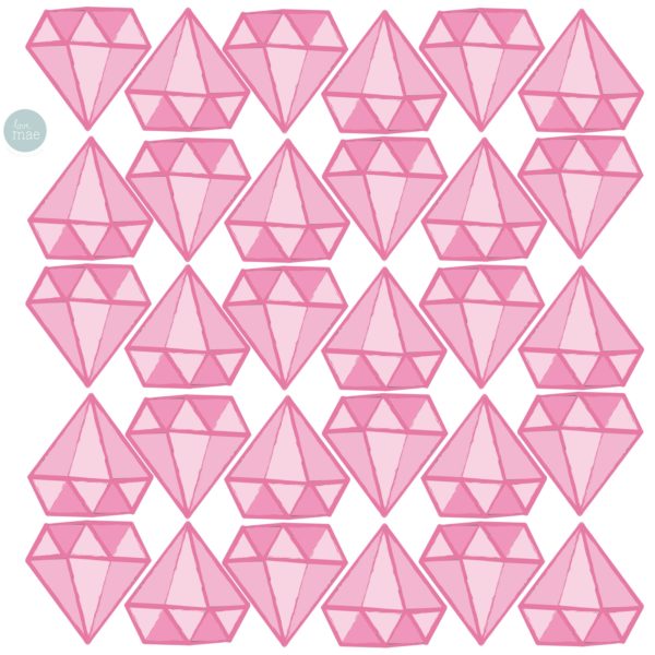 Sticker mural diamants roses lovemae