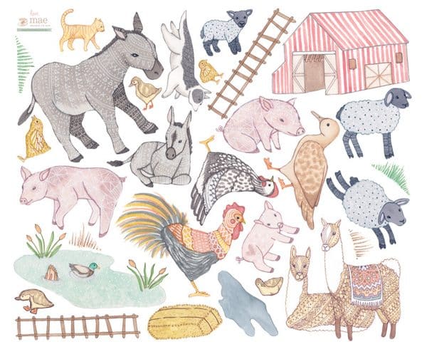 Sticker mural Animaux de la ferme Lovemae