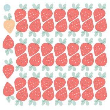 Sticker mural fraises