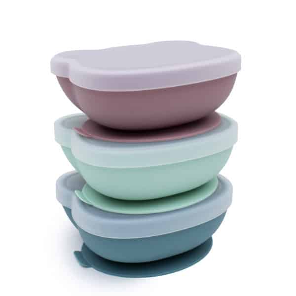 Bol en Silicone avec Couvercle et Couvercle en Silicone Disponible pour Les Enfants Qui veulent Apprendre à Manger Ritapreaty Bol à Ventouse 