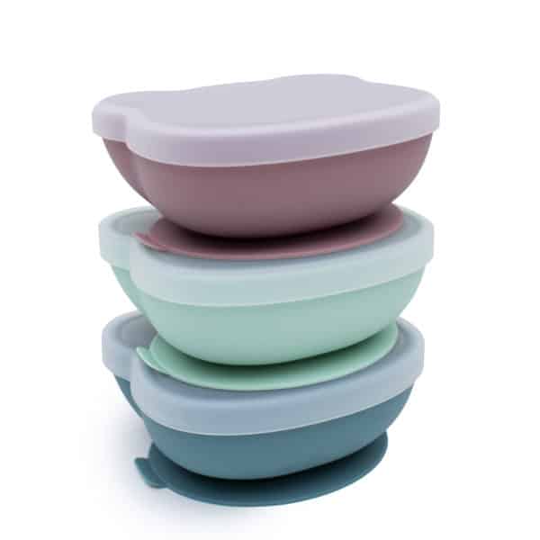 Assiette à ventouse en silicone Ours - Bleu We Might Be Tiny