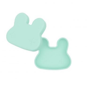Boîte à goûter en silicone lapin menthe we might be tiny