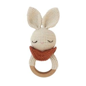 Anneau de dentition en crochet lapin terracotta Patti Oslo