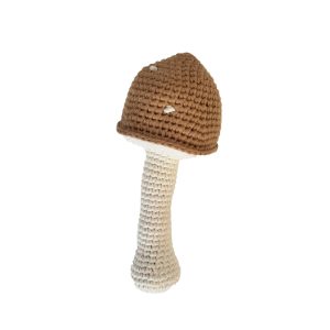 Hochet en crochet champignon caramel Patti Oslo