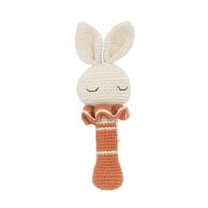 Hochet en crochet lapin terracotta Patti Oslo