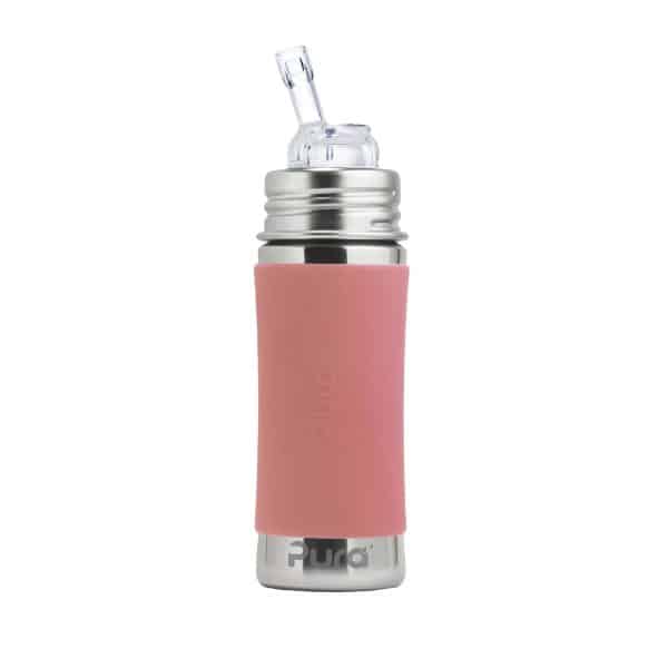 Gourde évolutive en inox avec paille 325ml Rose Pura