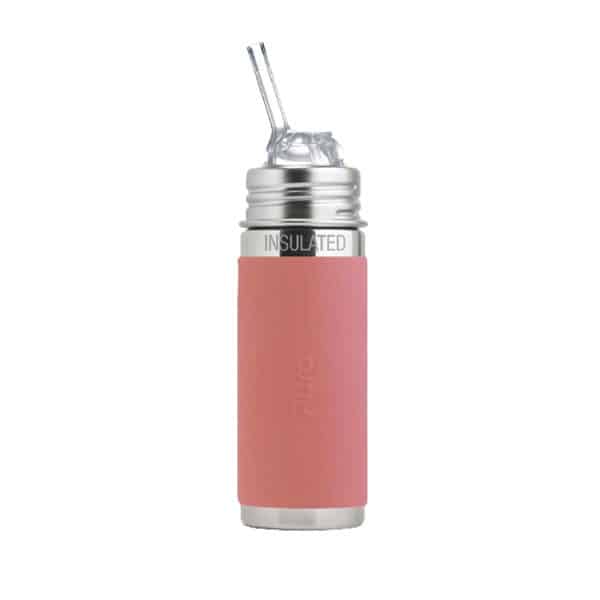 Gourde isotherme évolutive en inox rose avec paille 325ml Pura